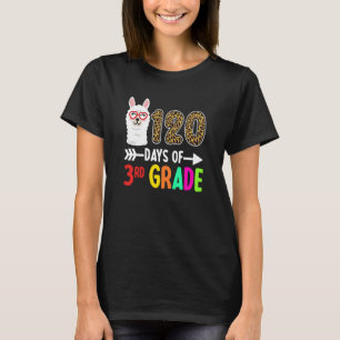 T-shirt Llama 120 Jours De 3E Année 120E Jour De L'École L