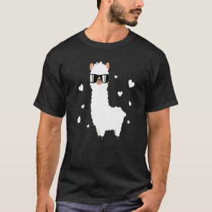 T-shirt Llama Alpaca Coeurs Animal Llama Farmer Alpaca