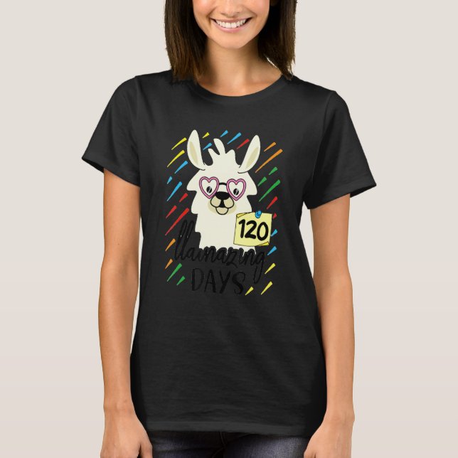 T-shirt Llama & Alpaca Lovers Cute 120 Llamazing Days of S (Devant)