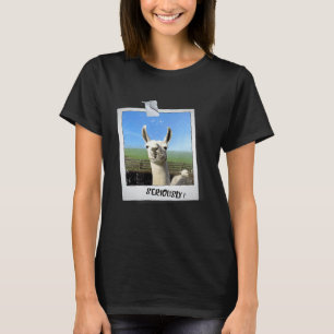 T-shirt Llama Alpaca Photo Dit Sérieusement