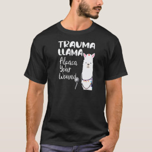 T-shirt Llama Alpaga Traumatisant Drôle Votre Infirmière d