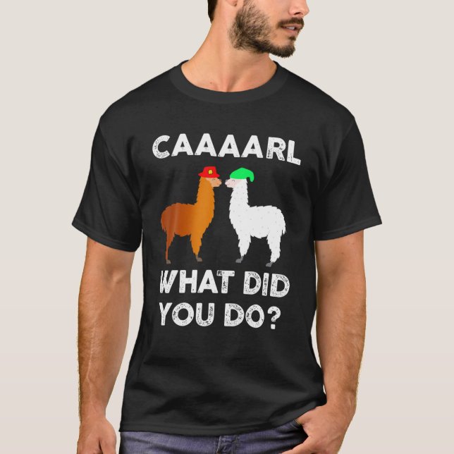 T-shirt Llama Amusante Avec Lama Lover Carl Qu'Est-Ce Que  (Devant)