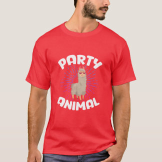 T-shirt Llama animal de fête vintage