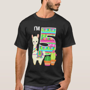 T-shirt Llama Anniversaire I'm 5 Agritourisme Llama Thème 