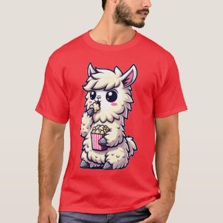 T-shirt Llama avec Popcorn Cinéma Carnaval vintage