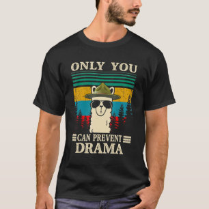 T-shirt Llama Camping Seulement Vous Pouvez Empêcher Drama