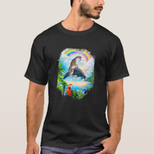 T-shirt Llama chevauchant dauphin arc-en-ciel dauphins