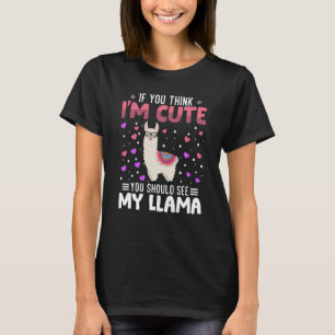T-shirt Llama cœur Saint-Valentin Animal pour femmes Enfan