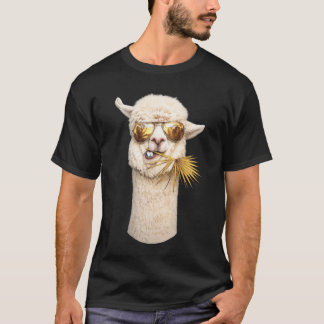 T-shirt Llama Cool avec Lunettes de Soleil