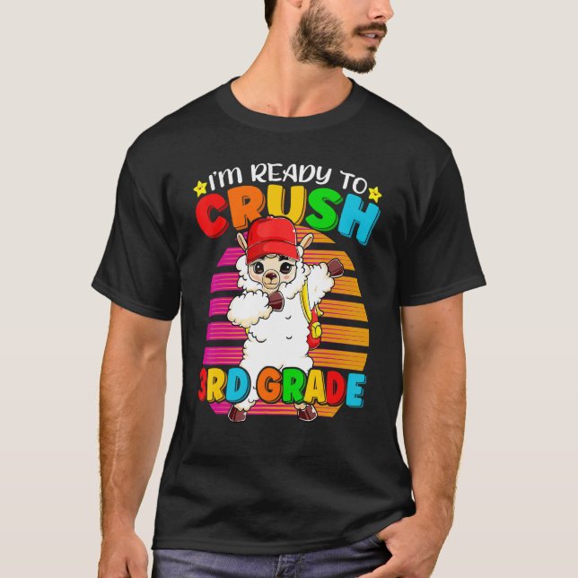 T-shirt Llama Dabbing 3e année Retour à l'école Sac à dos  (Devant)