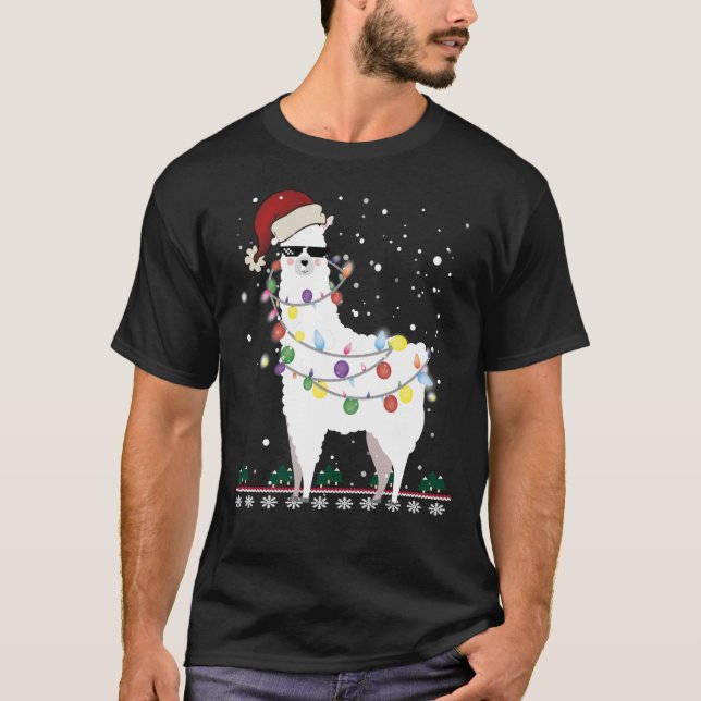 T-shirt Llama de Noël - Alpaca Arbre de Noël Classique T- (Devant)