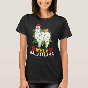 T-shirt Llama de Noël hawaïen illumine Mele Kalikimaka Lla