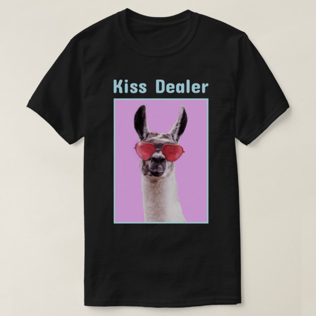 T-shirt Llama du concessionnaire Kiss avec lunettes de coe (Design devant)