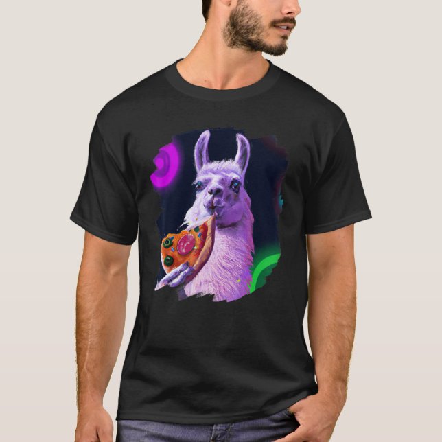 T-shirt Llama Eating Pizza  Cool Pizza Llamas (Devant)