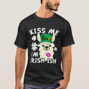 T-shirt Llama Embrasse Moi Je Suis Irlandais ish Alpaca