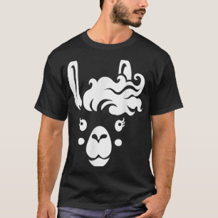T-shirt Llama Face Eyelashes Costume Halloween Coiffure