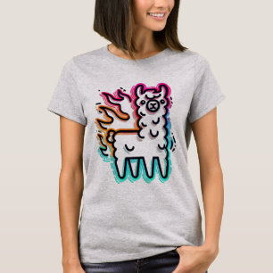 T-shirt Llama flamme néon