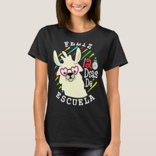 T-shirt Llama Heureux 120 Jours D'école 120 Jours D'école
