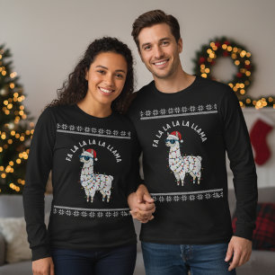 T-shirt Llama Illuminations de Noël Jeu de mots