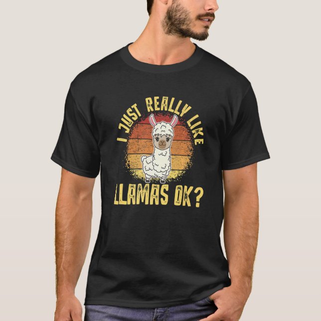 T-shirt Llama J'Aime Vraiment Llamas Ok Animal 3 (Devant)