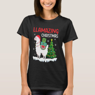 T-shirt Llama Llamaza Pyjamas de Noël Pour Fête de Noël H