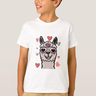 T-shirt Llama Love Hearts Valentine's