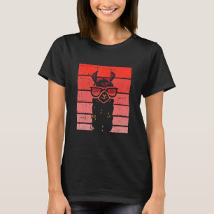T-shirt Llama Lunettes de soleil Valentines Jour Rétro Alp