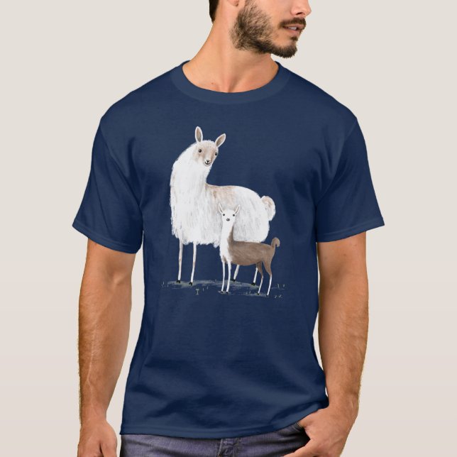 T-shirt Llama Mama retro boy (Devant)