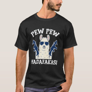 T-shirt Llama Pew Pew Madafakas Vintage Rétro Drôle Alpaga