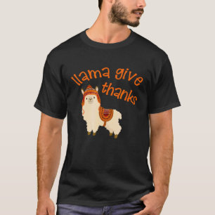 T-shirt Llama Remercie Cute Thanksgiving automne