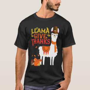 T-shirt Llama Remercie Llama Pilgrim Thanksgiving Autu