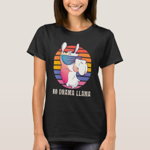 T-shirt Llama sans drame Llama avec lunettes de soleil Al