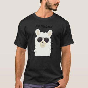 T-shirt Llama sans drame Pun d'animal Llama cool en lunett