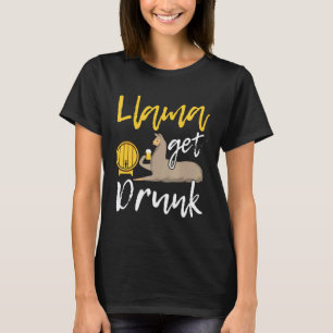 T-shirt Llama Se Soûle Lama et Amateur de Bière Animal de 