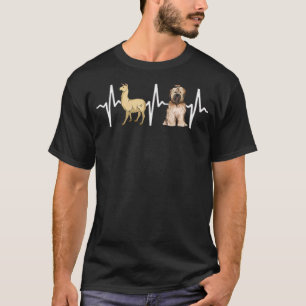 T-shirt Llama Tibétain Terrier Heartbeat Chien