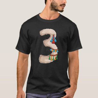T-shirt Llama Troisième 3ème fête d'anniversaire Trois 3 a