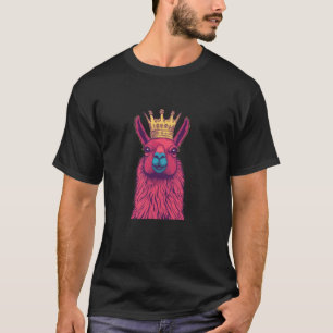 T-shirt Llama Vibrant Drôle avec Couronne pour Royaume Lla