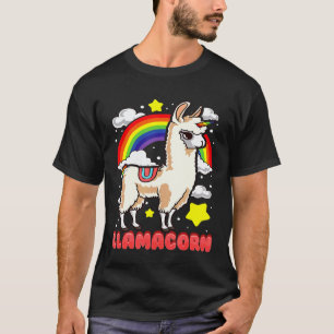 T-shirt Llamacorne Pour Filles Mignon Lama Licorne Filles 