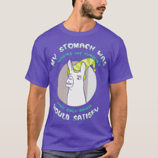 T-shirt Llamas avec Casquettes Mon estomac faisait la rumb