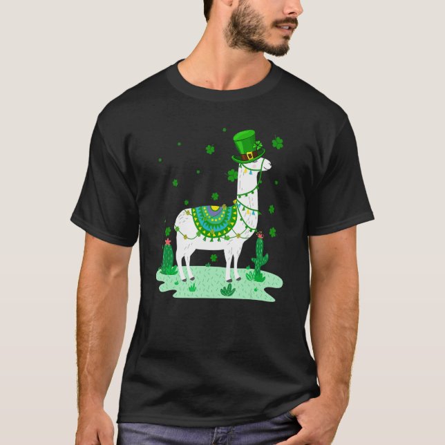 T-shirt Llamas Leprechaun Llama St Patrick's Day (Devant)