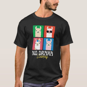 T-shirt Llamas Sans Drame Carrés Animal Vintage Années 70
