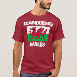 T-shirt Llandudno, Pays de Galles avec drapeau gallois