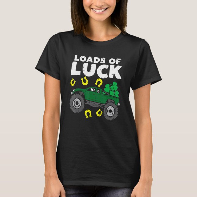 T-shirt Loads Of Luck Monster Truck Shamrock St Patricks D (Devant)
