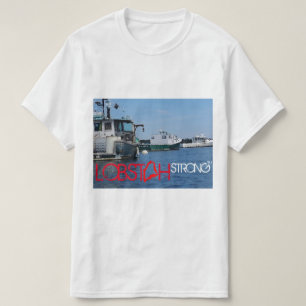 T-SHIRT LOBSTAH FORT, PHOTO DE BATEAU DE HOMARD DU MAINE