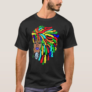T-shirt Locaux colorés Côté Afro Dreadlocks Cheveux nature