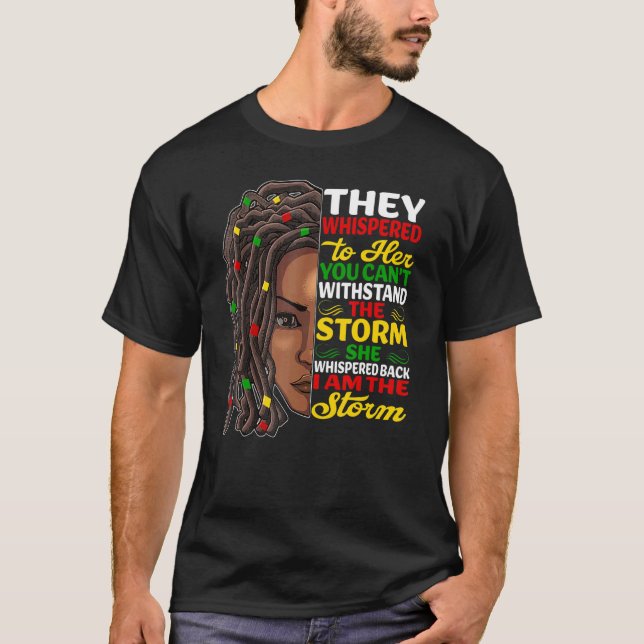 T-shirt Loc'd Hair Black Girl African American Woman I Am (Devant)