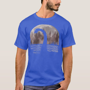 T-shirt Loch Ness Monster Nessie Pleine lune