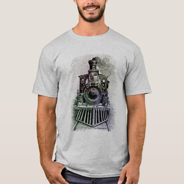 T-shirt locomotif de train pour le papa (Devant)