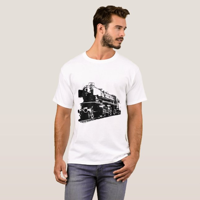 T-shirt Locomotive à vapeur - Contraste élevé (Devant entier)