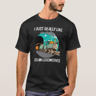 T-shirt Locomotive À Vapeur cool Pour Hommes Train Ferrovi